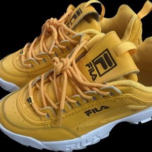Yellow FILA sneakers